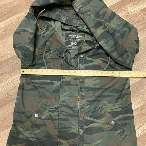 AEO Green Camo Love Embroidered Hood Jacket - Picture 8 of 11